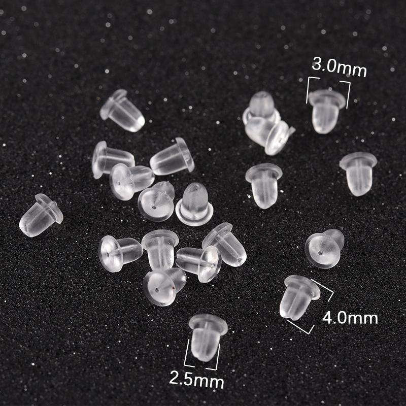 

100-200pcs Rubber Earring Back Silicone Round Ear Plug Blocked Caps Earrings Back Stoppers For DIY Parts Jewelry Findings Making