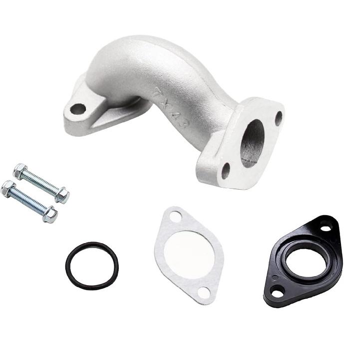 PRO BAT 19mm/0.74" Intake Manifold Pipe PZ19 Carburetor Carb Throat | with Gasket Screw Kit for 50cc 70cc 90cc 110cc 125cc Horizontal Engine Quad Pit
