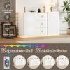 Sideboard LED Lighting, Modern Chest of Drawers 2 Doors & 3 Drawers, Adjustable Shelf, Ample Storage Space, Highboard Living Room, Dining Room, Hallway, White