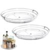 1/2Pack Rotating Storage Turntable, Circular Rotating Plastic Seasoning Rack Storage Rack, Can Improve Space Utilization