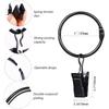 Vorhangringe mit Clips 1 Zoll Innendurchmesser Öffnungsfähig 24er Pack Rostfeste Metallhaken Ring Dekorative Gardinen Vintage Schwarz TXZWJZ