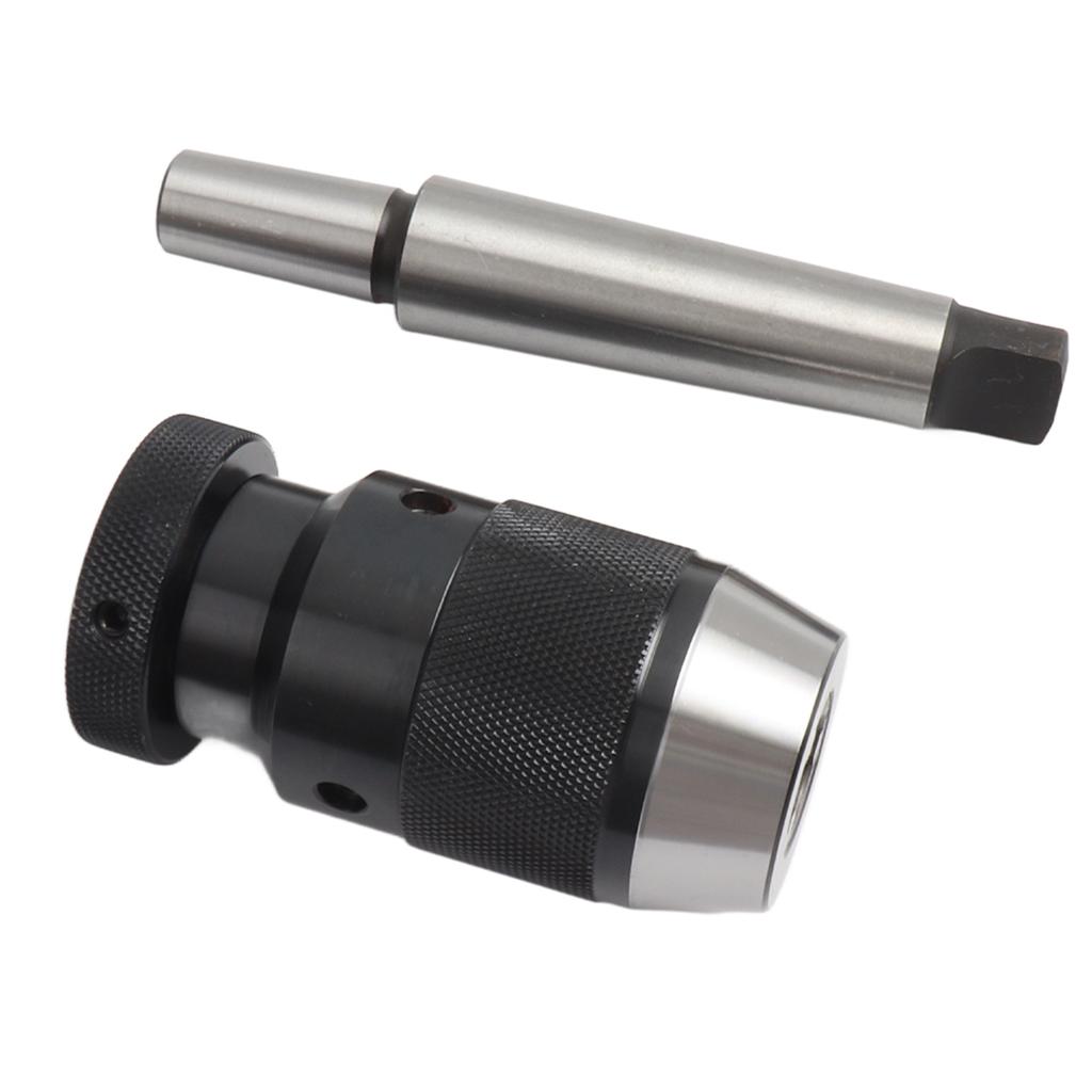 1-16mm Keyless Drill Chuck, 45# Steel Self Tightening Lathe Chuck, Self Tightening with MT3-B18 Taper Shaft, Integrated Shank