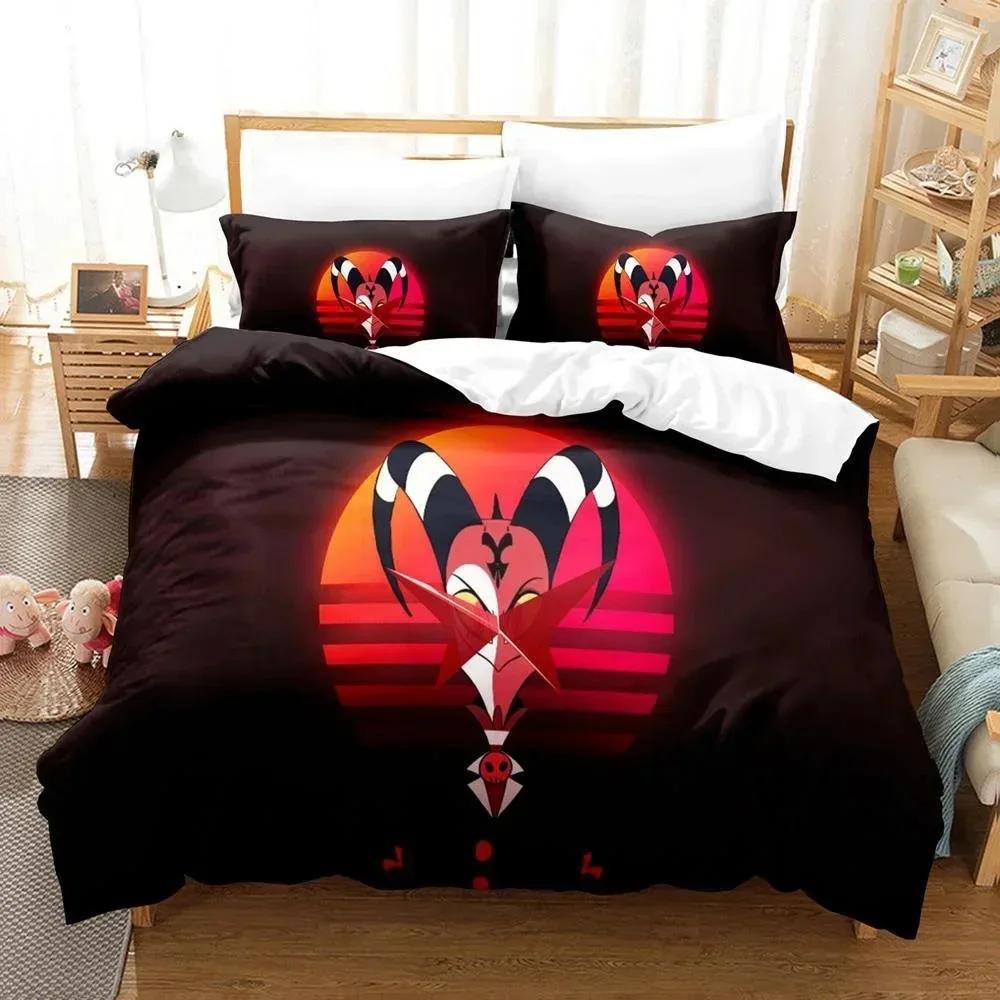 3D Printed Helluva Boss Bedding Set Duvet Cover 3Pcs Cover Single Twin Quilt Adult Boys Bedclothes Duvetcover Sets Home Textile
