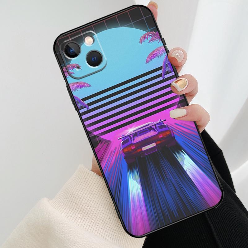 

Neon Retrowave 80s Vintage Art Phone Case For iPhone 17 Pro Max 16 15 14 11 12 13 Pro Max mini 15 16 Plus 16e 17 Air Cover iPhone 12