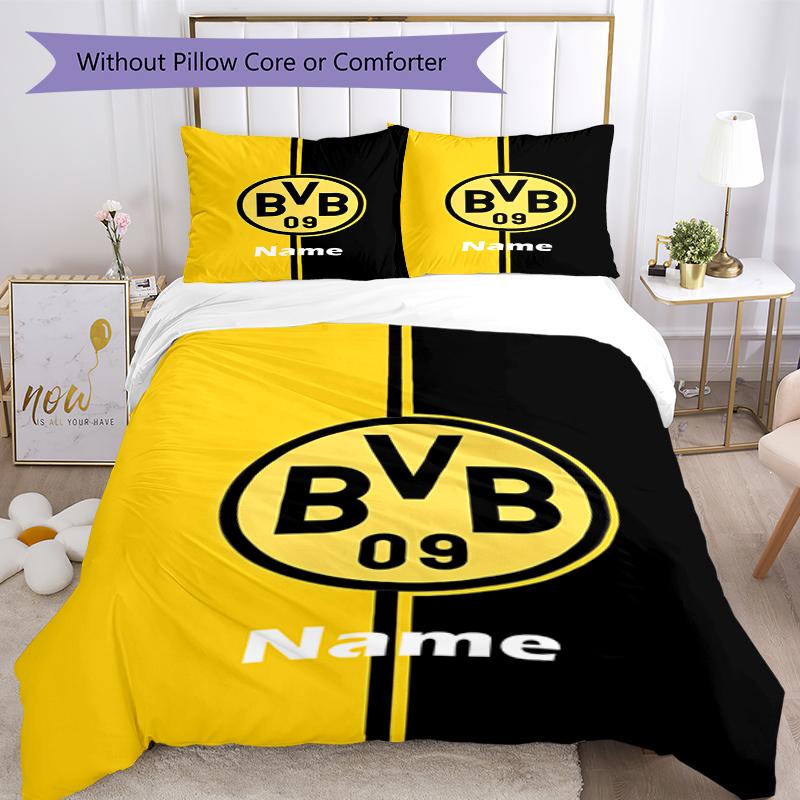 3pcs Custom Name BVB Bedding Set Duvet Cover Closure Includes 1 Duvet Cover & 2 Pillowcases, Soft and Comfortable for All Seasons.