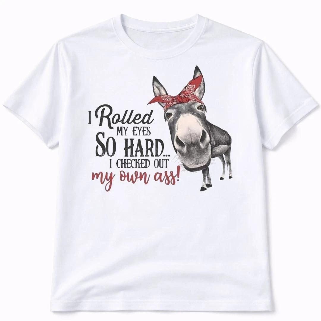 

Donkey Funny Western Graphic T Shirt Trendy Custom Style Tee Womens White L