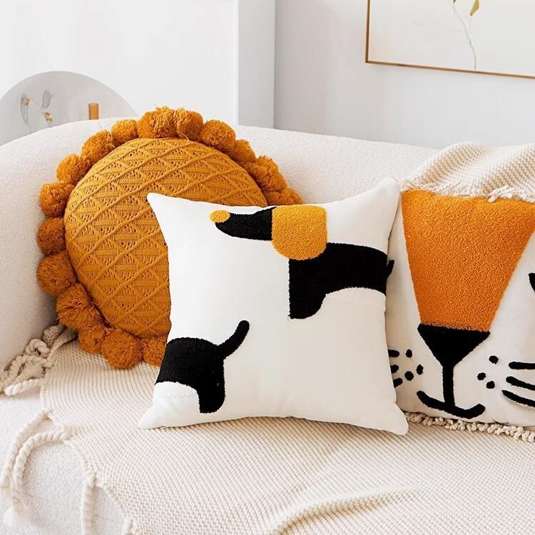Bestickte Moderne Einfache Hundekissen Kissenbezug Ins Wind Tier Niedlich Sofa Kinder Kissenbezug
