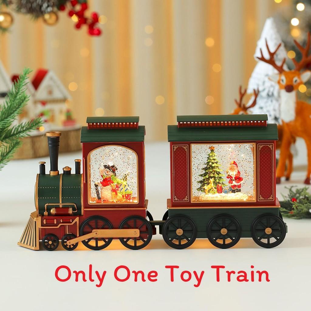 Christmas Santa Claus Train Ornament With Lights And Music Shop Decor Window