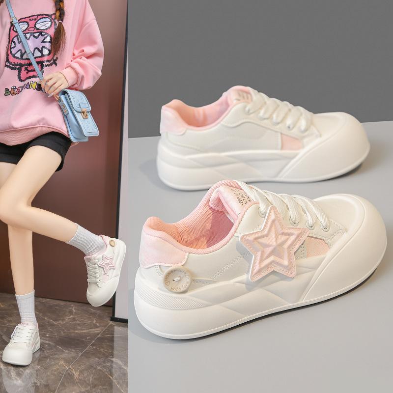 Niche original board shoes women's 2025 new spring and autumn platform white shoes versatile casual bread shoes ins tide