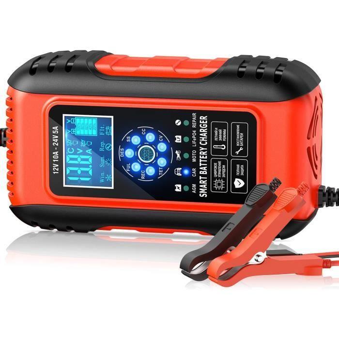 Chargeur De Batterie - Husgw - 12V10A/24V5A - Universel - LCD - Sécurité Multiples