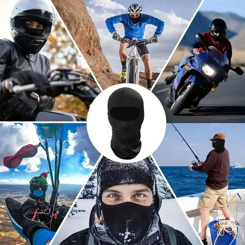Ice Silk Sunscreen Full Face Mask Outdoor Fishing Motorcycle Windproof UV Protective Mask Black Balaclava Mask