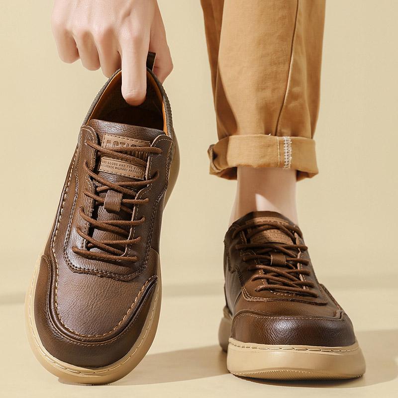 Men Leather Shoes Men Slip On Business Casual Leather Shoes Comfortable Fashion Casual Male Shoes