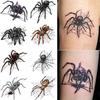 5Pcs Waterproof Temporary Tattoo Stickers For Halloween Body Decor Spider Fake Tattoo For Women Men Hand Neck Cosplay Makeup