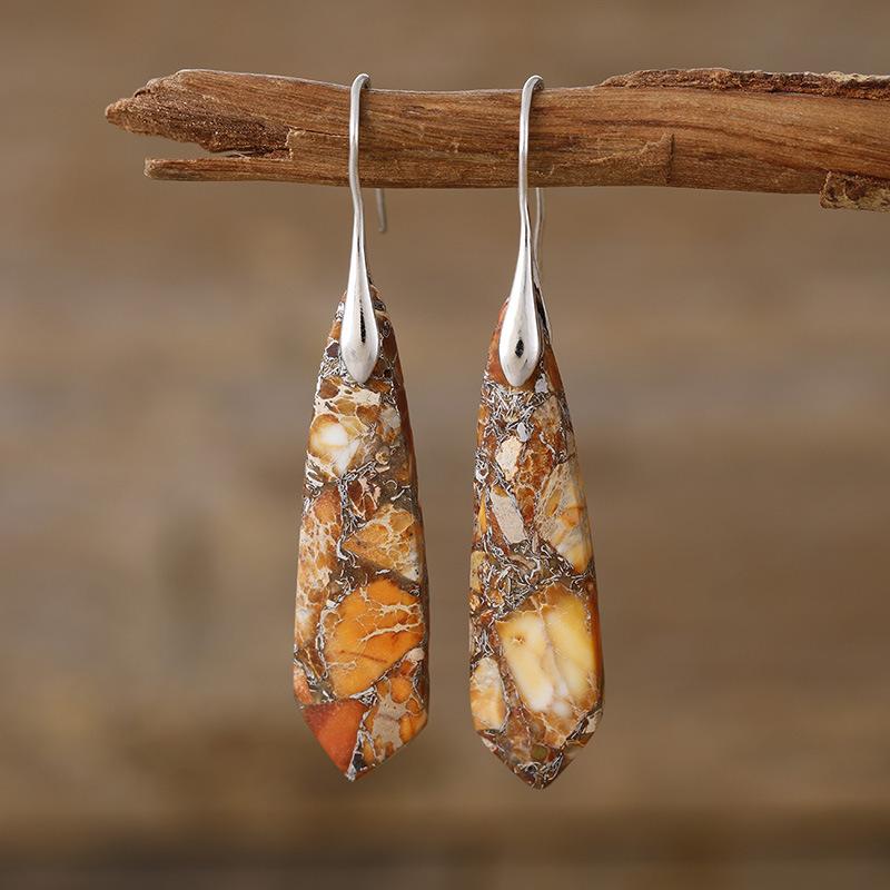 Premium Bohemian Light Luxury Geometric Emperor Stone Geometric Earrings Earrings Popular Accessories