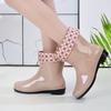 New medium tube rain shoes fashionable women's rain boots velvet warm water shoes waterproof and non-slip beef tendon sole rubber shoes