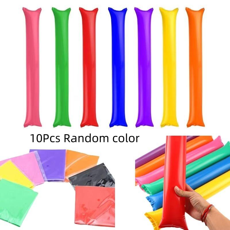 10 pièces Gonflable Bâton de Pom-pom Girl Jouet Bâtons pour Encourager Bâton de Ballon Claquoir Bâton d'Encouragement Générateur de Bruit Ballon Concert Fête Cadeau