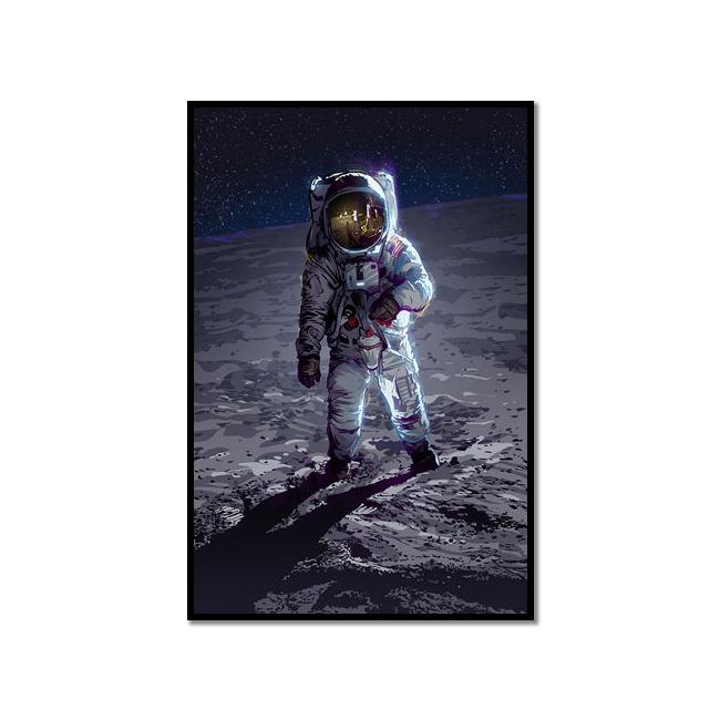 Astronaut Galaxies Wall Art Poster Moon Earth Cyberpunk Sci Fi Mural Modern Home Decor Canvas Picture Print Living Room Decorate