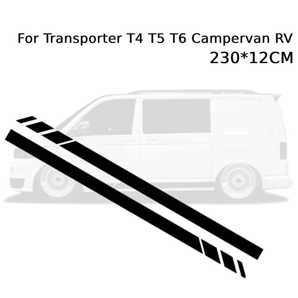 Side Stripes Stickers 2pcs Accessories Black Campervan