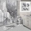 Elegant Marble Design Bathroom Set: Waterproof Shower Curtain, Toilet Seat Cover, Non-Slip Rug, And 12 Hooks - Polyester Fabric,