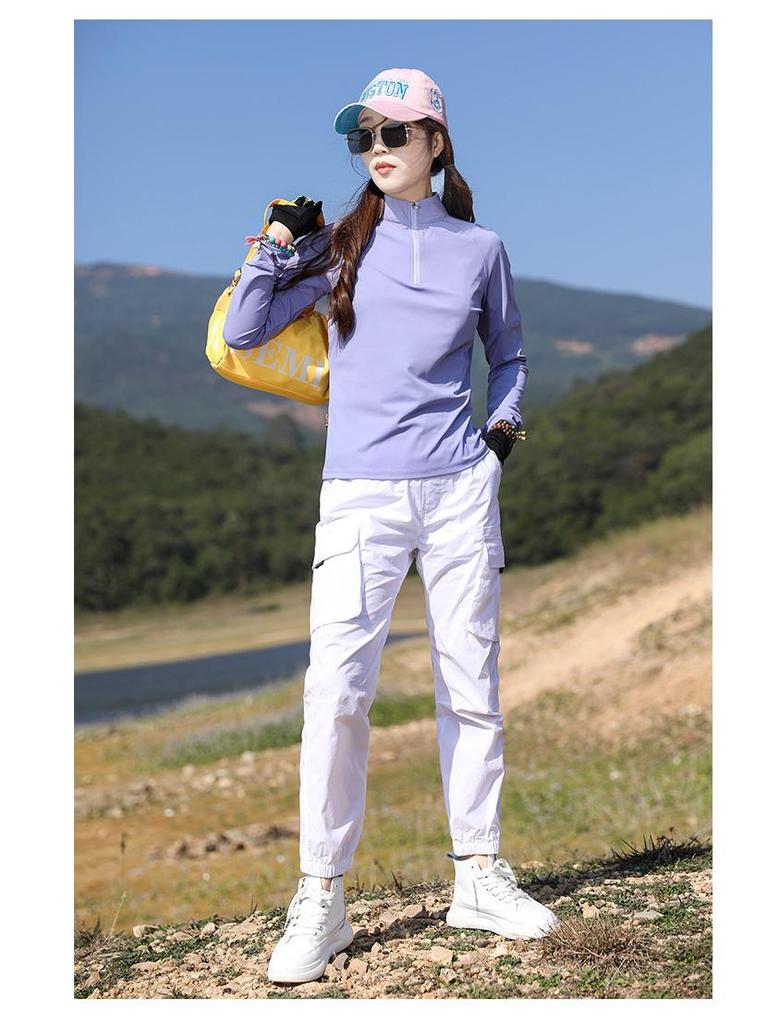 Women's Quick-Dry Outdoor Long-Sleeve T-Shirt: Sweat-Absorbent, Breathable, Sun Protection - Ideal for Hiking, Mountaineering & Sports In Autumn