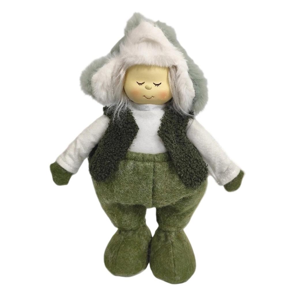 Cute Resin Face Baby Face Doll Forest Plush Fabric Crafts Ornament Festival Gift