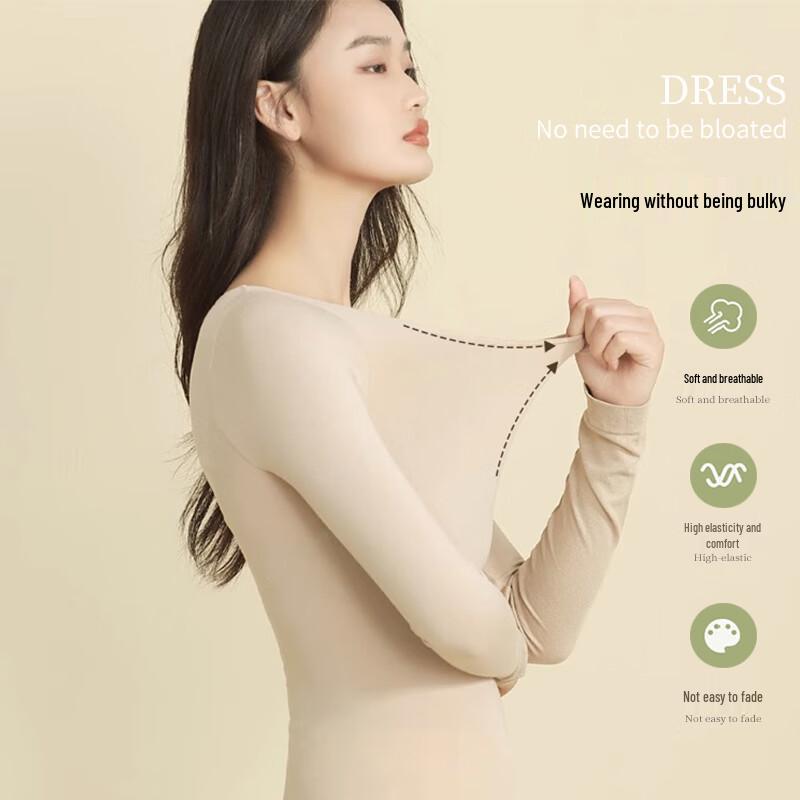 Langsha Women's Thin Cotton Blend Thermal Body Shaping Base Layer Top
