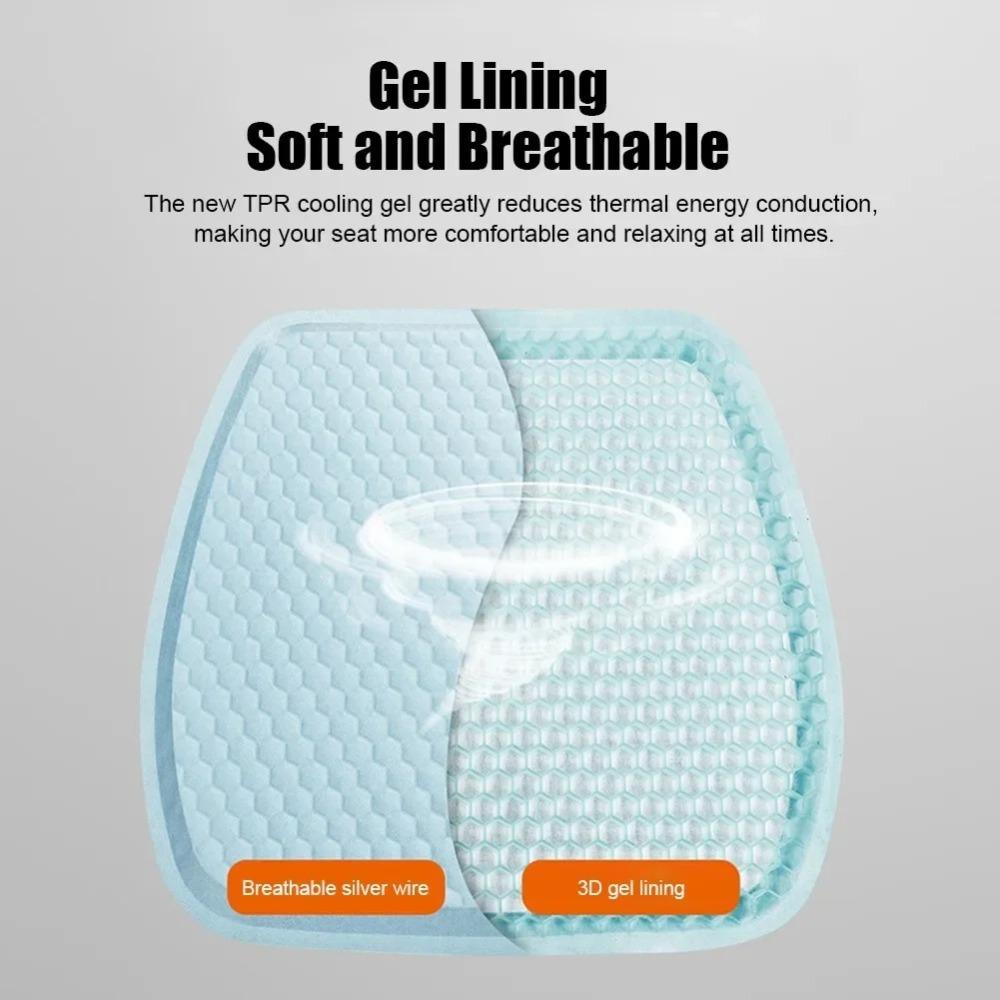 New Ice Pad Gel Seat Cushion Honeycomb Universal Breathable Car Seat Shock-absorbing Washable Cool Seat Cushion Summer