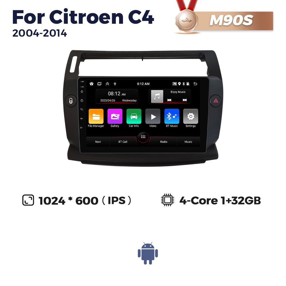 Navifly 8+256G 2 Din Head Unit Android Car Radio Player For Citroen C4 C-Triomphe C-Quatre 2004-2014 Carplay Auto Stereo GPS BT