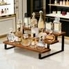 Practical Wood And Metal Constructed Desktop Shelf Unit 3 Tiers Storage Rack For Water Glasses Perfume Bottles