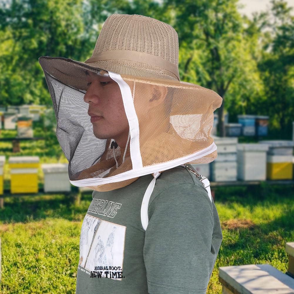 Outdoor Beekeeper Cowboy Hat Breathable Fireproof Beekeeping Veil Cap Face Head Protector