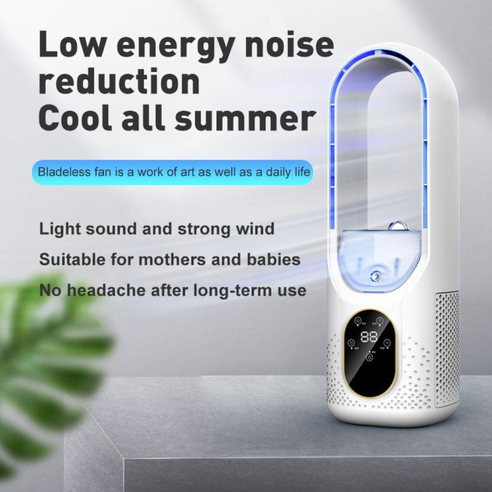6 Speeds Bladeless Misting Fan Water Mist Atomization Desktop Cooling Fan  Home Office