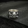 Adjustable Skull Ring Men Women Vintage Punk Rock Open Finger Plated Geometric Statement Jewelry
