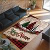 Snow Theme Crystal Velvet Floor Rug Personalized Custom Name Text Warm Carpet Home Decoration