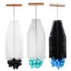 Bottle Brush with Bamboo Handle Food-Grade Nylon Hard Bristles Deep Cleaning Brush for Glass Bottles Cups Kettles