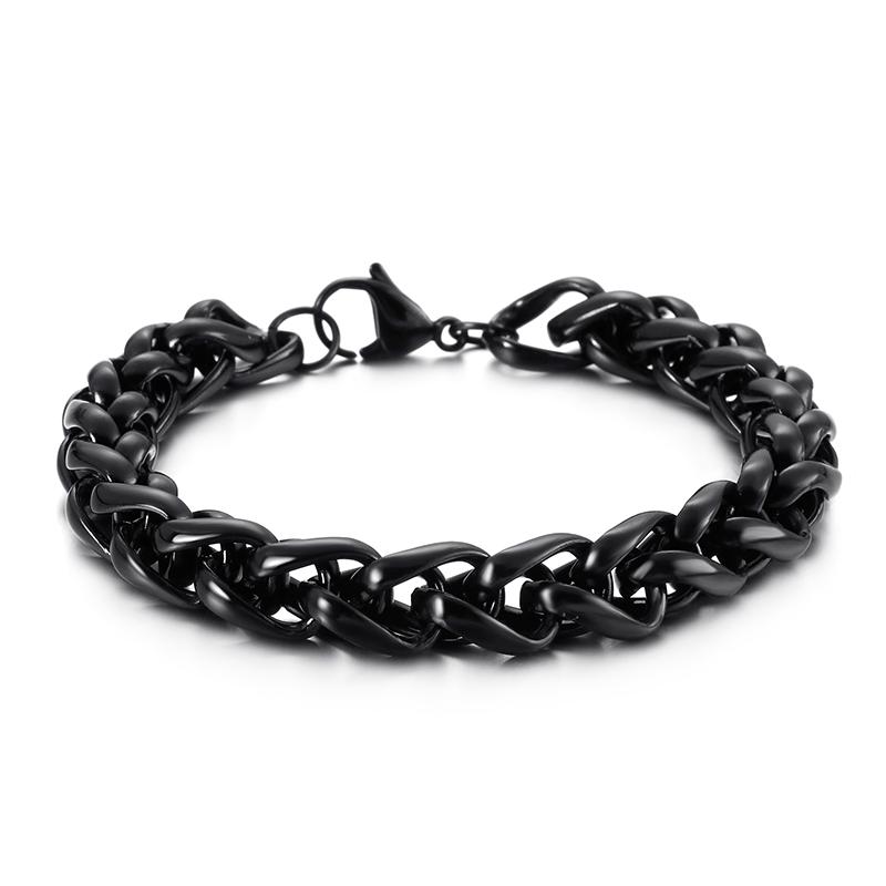 10mm Width Chain Bracelet 16-25cm GoldBlack Link Chain Bracelets for Women Men Fashion Jewelry