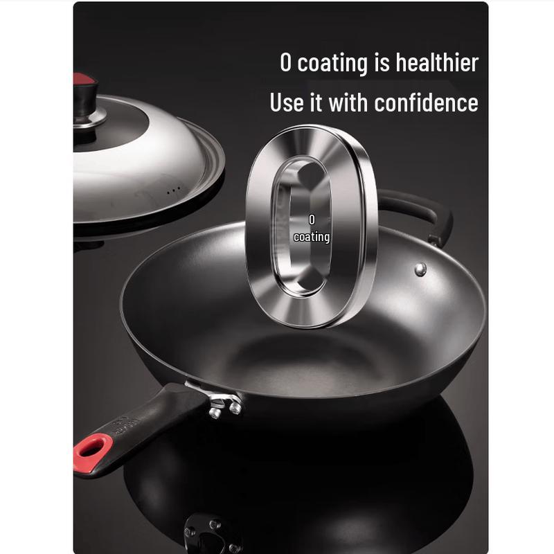 COOKER KING 32cm Uncoated Cast Iron Wok