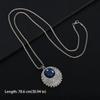Luxury Blue Long Chain Necklace Minimalist Style Crystal Pendant Necklace  Gift Jewelry