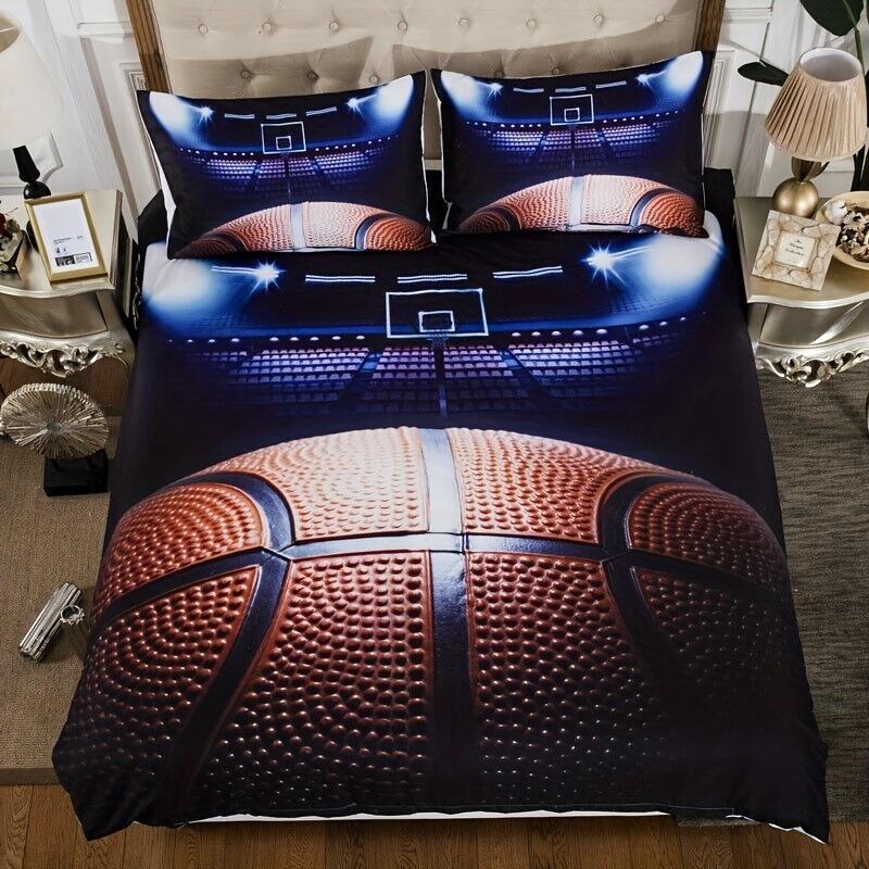 Basketball quilt cover bedding sports theme 3D digital printing three or four-piece set