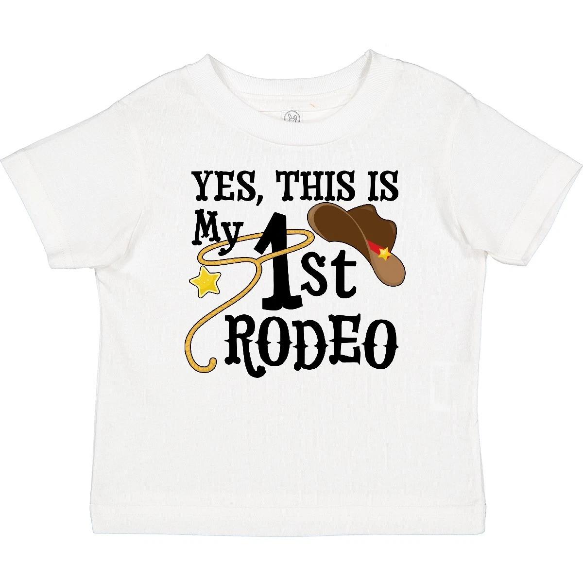 Inktastic Yes, This Is My 1st Rodeo- Cowboy Hat With Red Band, Baby kids boys T-Shirt Kids 160
