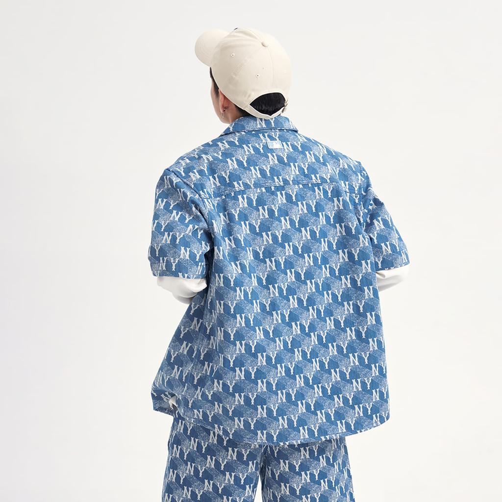 MLB Monogram Shirt Men's Sky Blue 3LDRM0633-50SBL