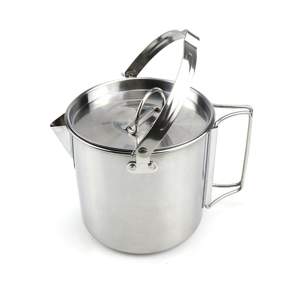 Outdoor Stove Kettle Steel Kettle Double Handle Stove Camping Pot Tankle Picnic Water Tea For H U3I0