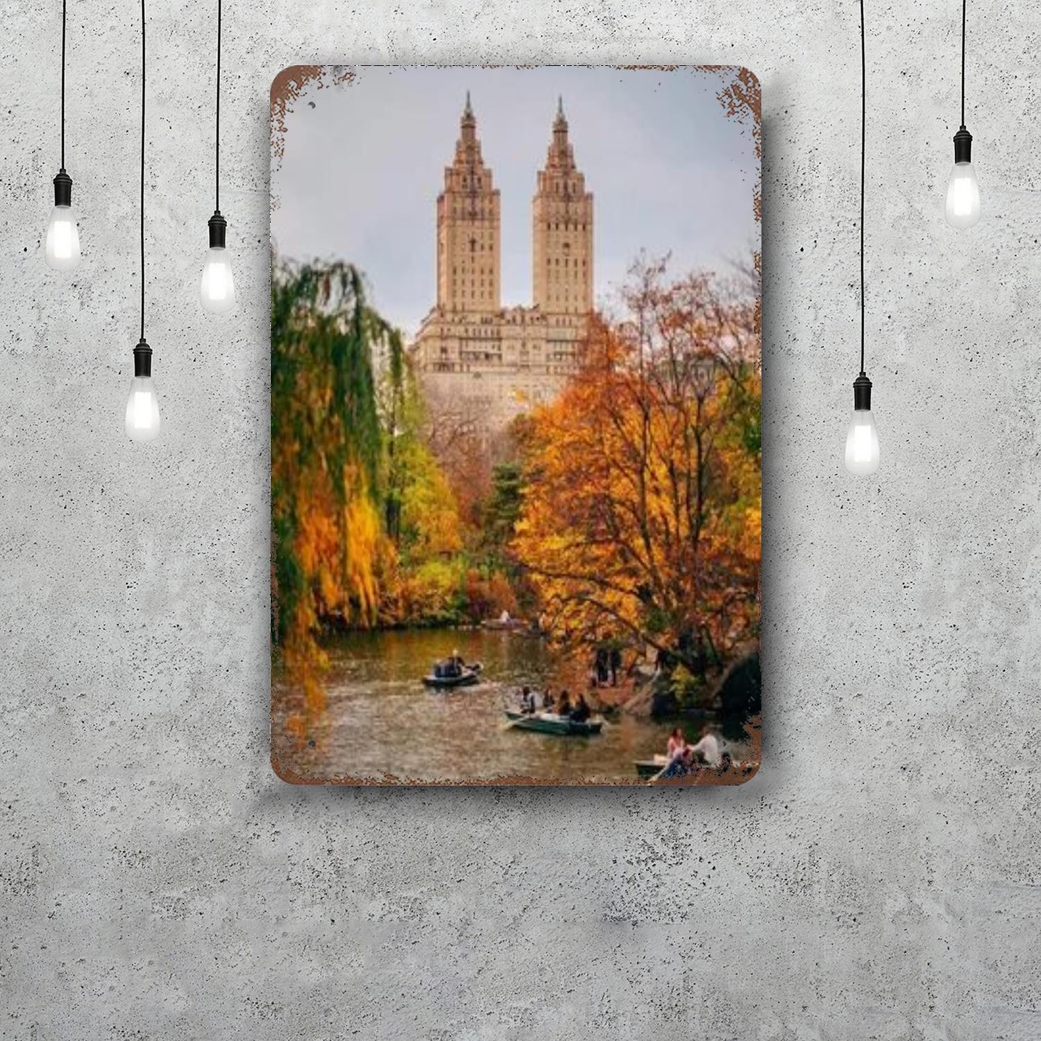 

central park Decor Poster Vintage Tin Sign Metal Sign Decorative Plaque for Pub Bar Man Cave Club Wall Decoration 20x30cm（7.8x11.8inch）