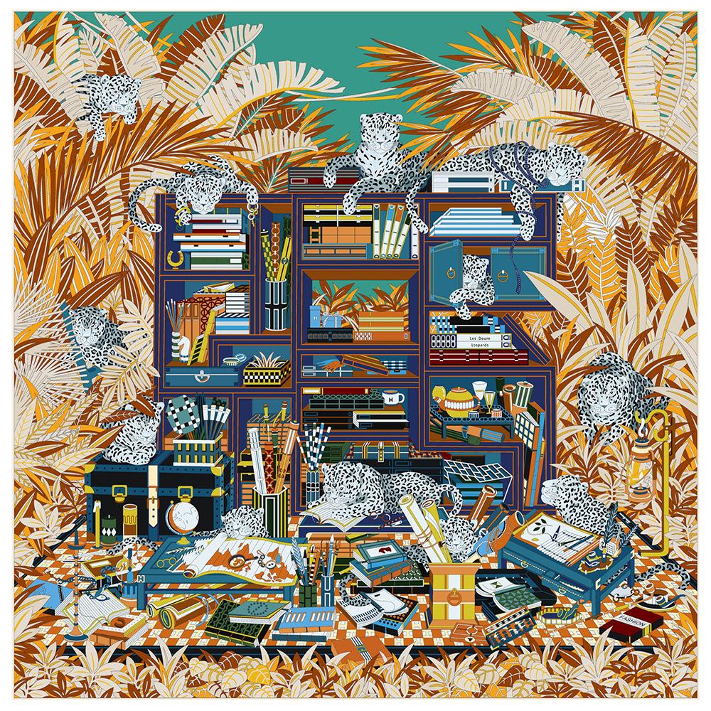 Imitation Silk Scarf Women Printed Square Scarves Head Echarpes Silk Foulards Femme Wraps Beach Shawl Bandana Lady Hijabs 90CM