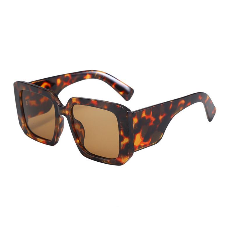Oversized Square Black Frame Sunglasses With Uv400 Protection For Outdoor Fashion And Driving