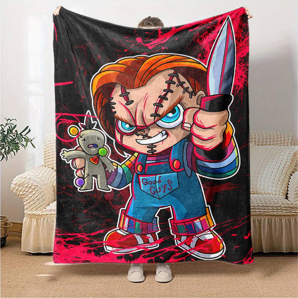 1pc Chucky2 Blanket, Gift, for Men and Women, Soft Blanket, Good for Sofa Bed Couch Travel, Lightweight Flannel Blanket