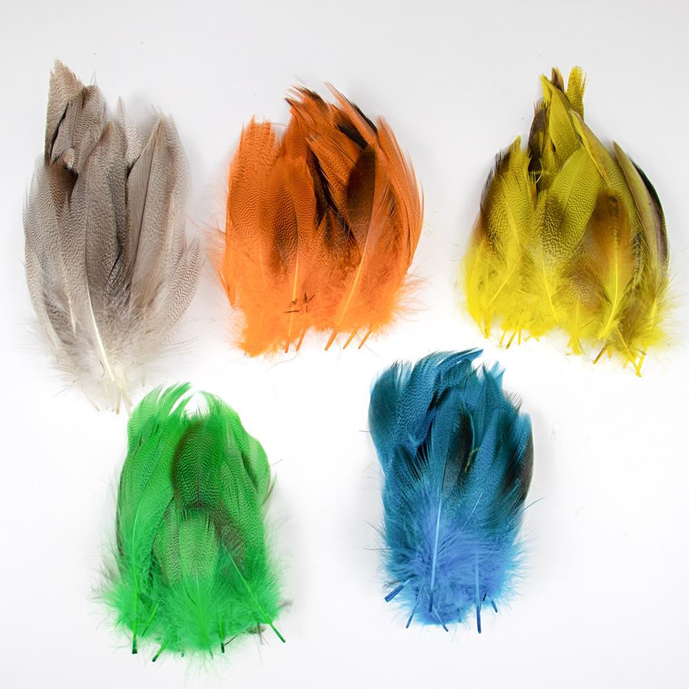 50Pcs Duck Feathers Pack Finely Spotted Mallard Flank Feathers Hand Selected Teal Duck Feathers Wings&Tails Fly Tying Material