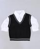 WEGO PHILLY Line Vest Docking Short Size Black Shirt, Girly, Sleeve, Women's, F,