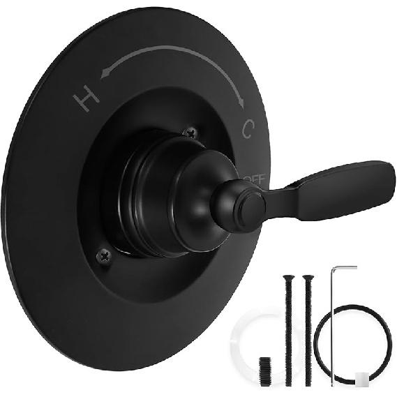 T14032-BL Matte Black Shower Handle, Metal, Compatible with Delta Shower Trim Kit 14 Series, Compatible with RP46074, Fits R10000 Series Valves