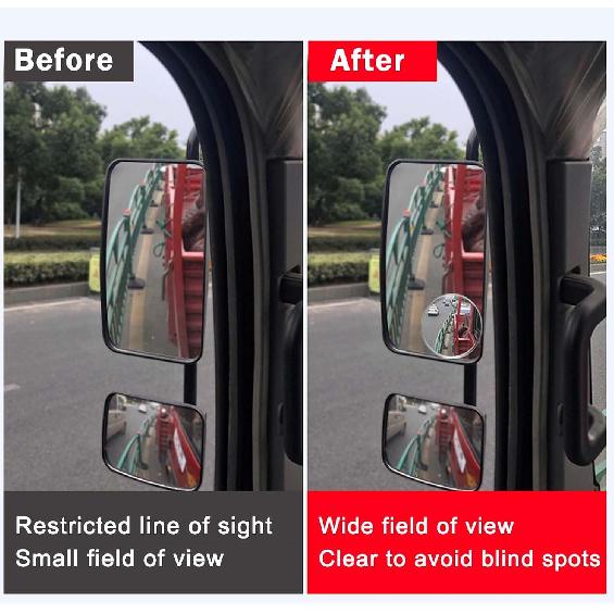 2Pcs Large Stick-on Blind Spot Car Mirror, 3.75" Convex Rear View Mirrors | Non-Adjustable Big Round HD Glass Blindspot Convex Rearview Mirror for