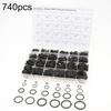 740 Pcs Boxed Thickness 1.5/2.4/3.1Mm Car Air Conditioning O-Ring Seal Gasket